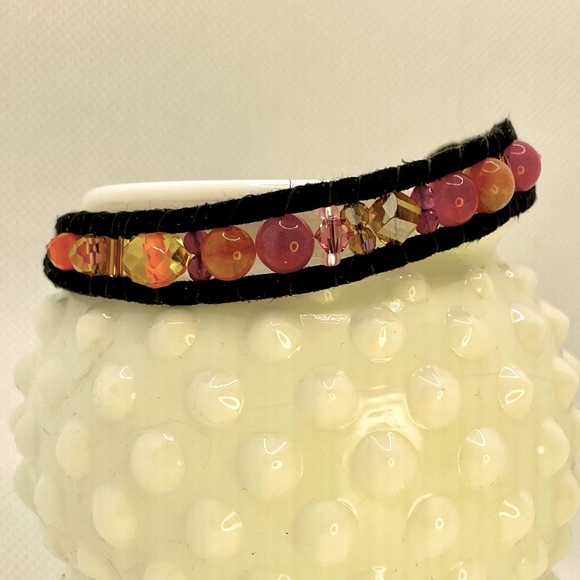 New Retro Swarovski Crystal Tourmaline Vintage Wrap Bracelet - Picture 5 of 8